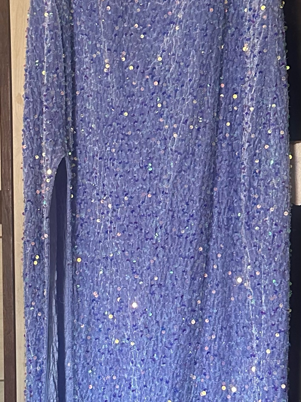 Fashion Nova Purple Sequin Maxi Dress